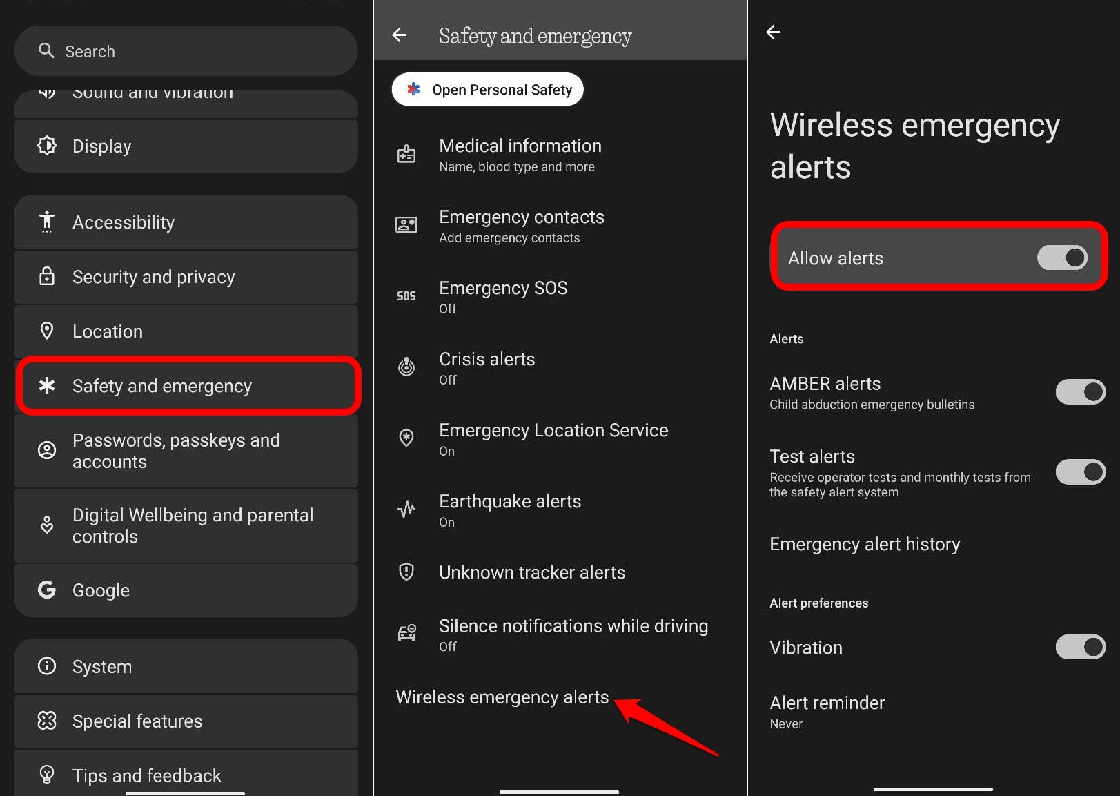 how-to-enable-wireless emergency alerts on Android devices