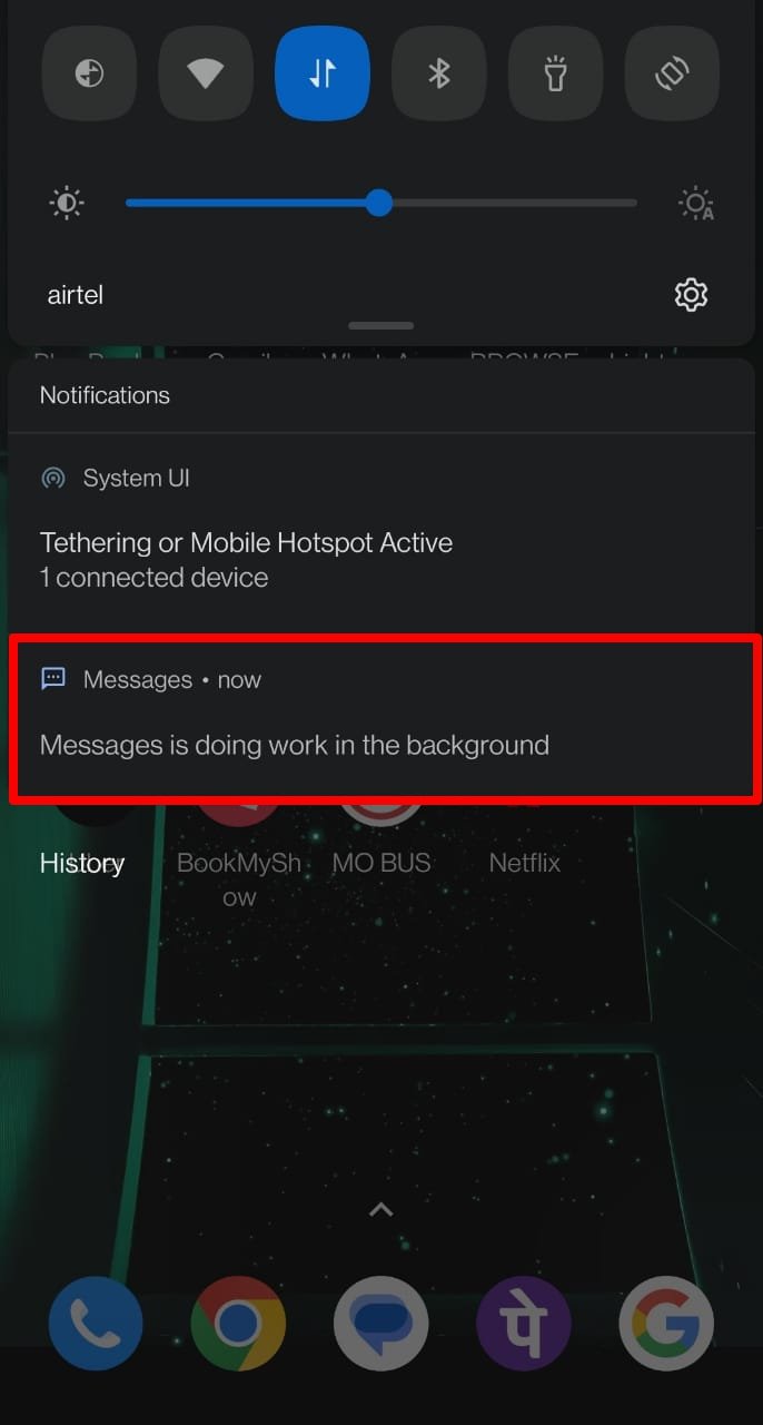 how to fix messages is doing work in the background error