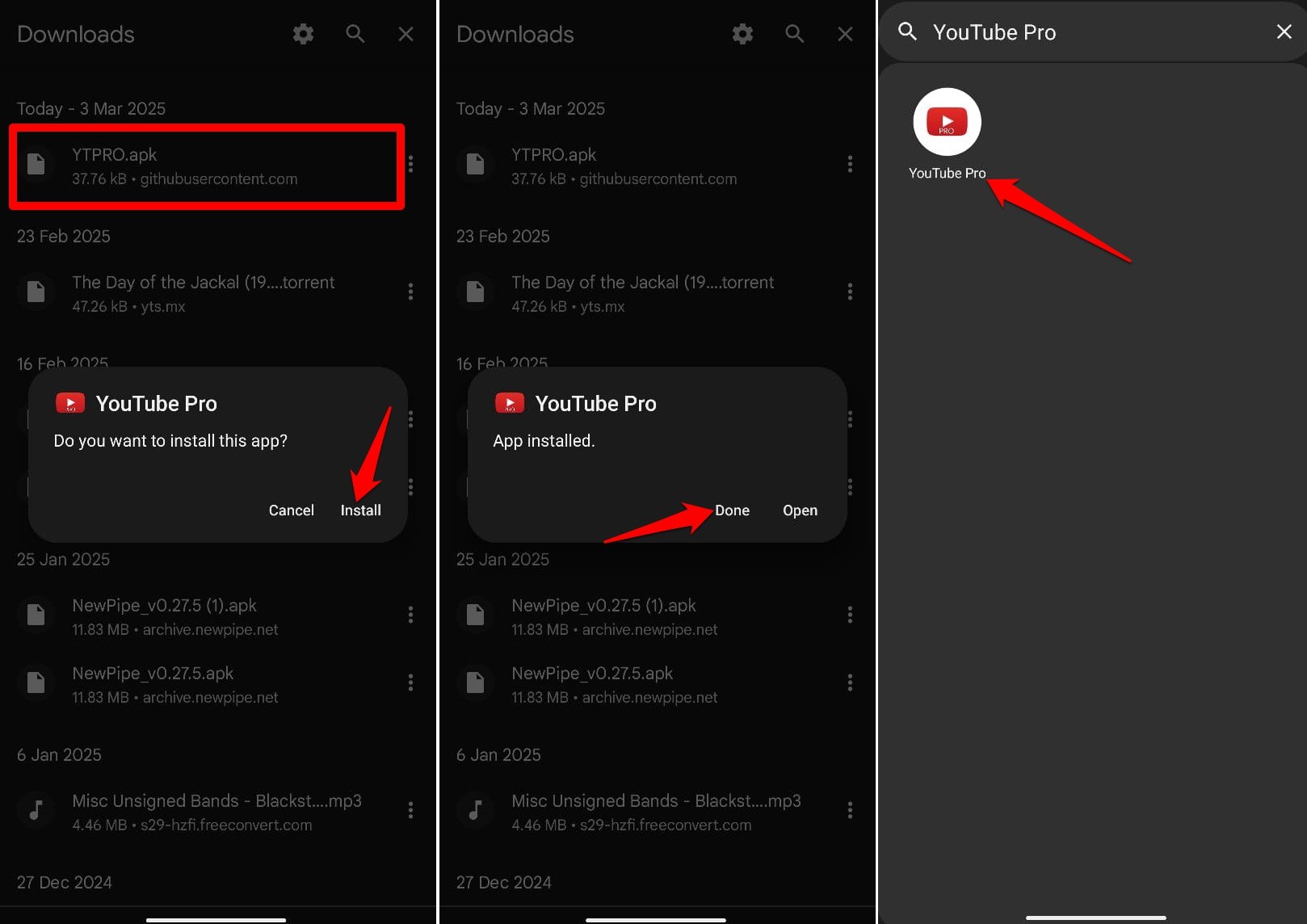 how to install YouTube Pro on Android device