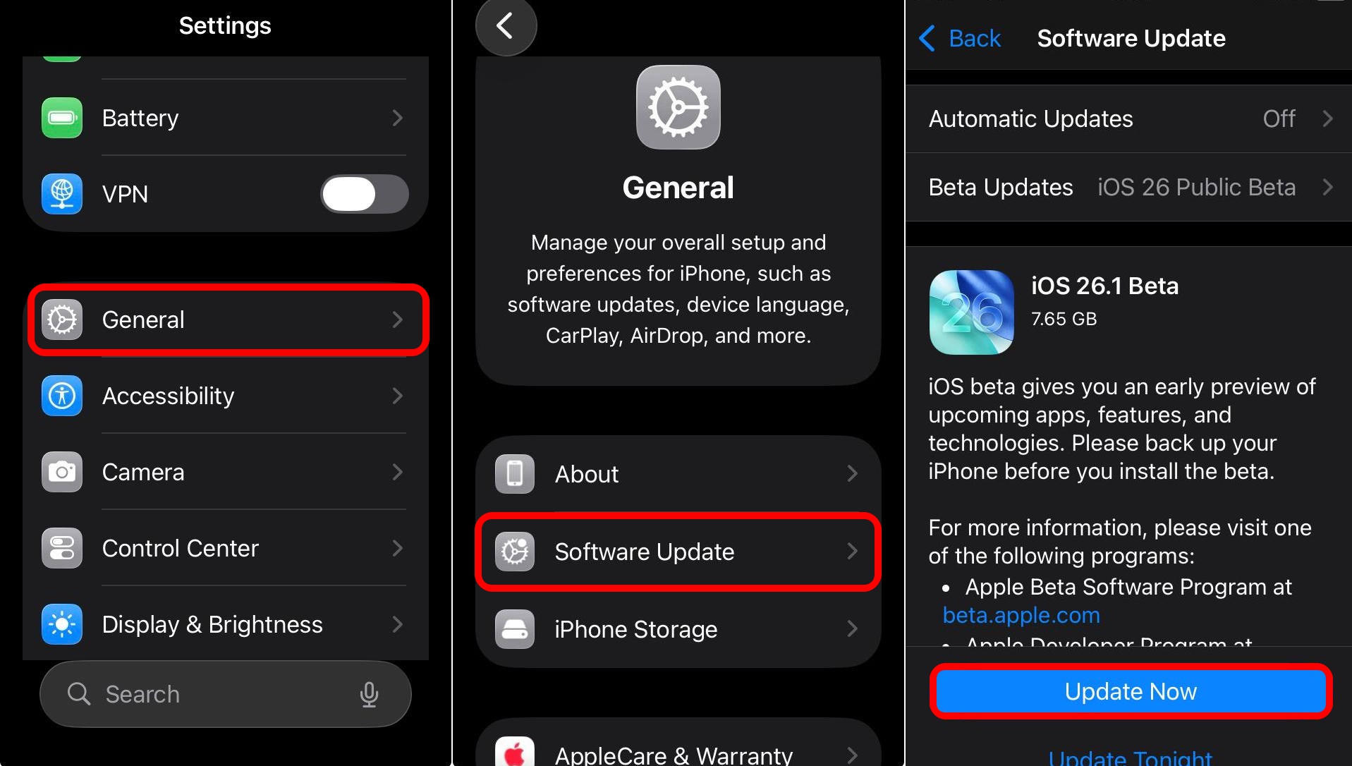 how to install iOS 26 update on iPhone
