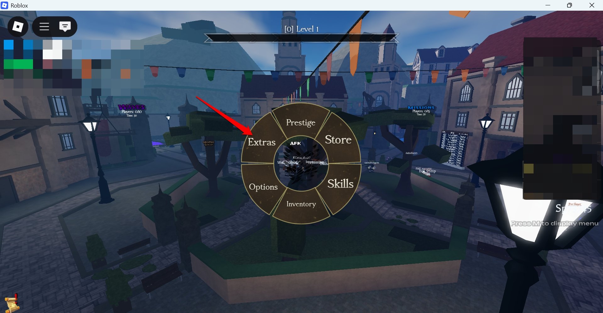 how to open in game menu in Untitled attack on Titan