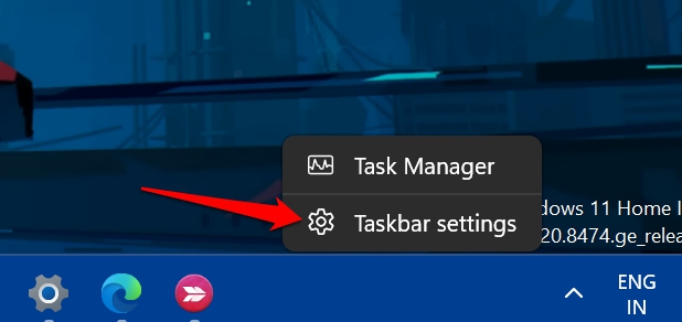 how to open windows 11 taskbar settings