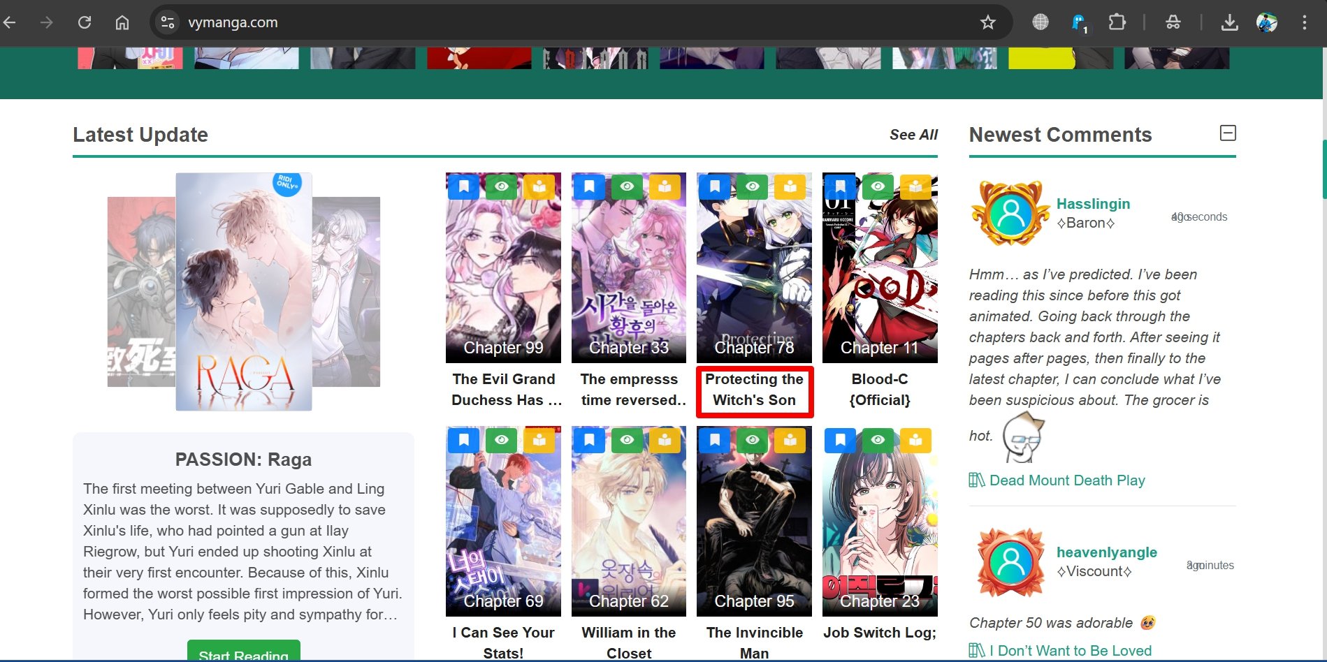 how to read a manga on vyvymanga 