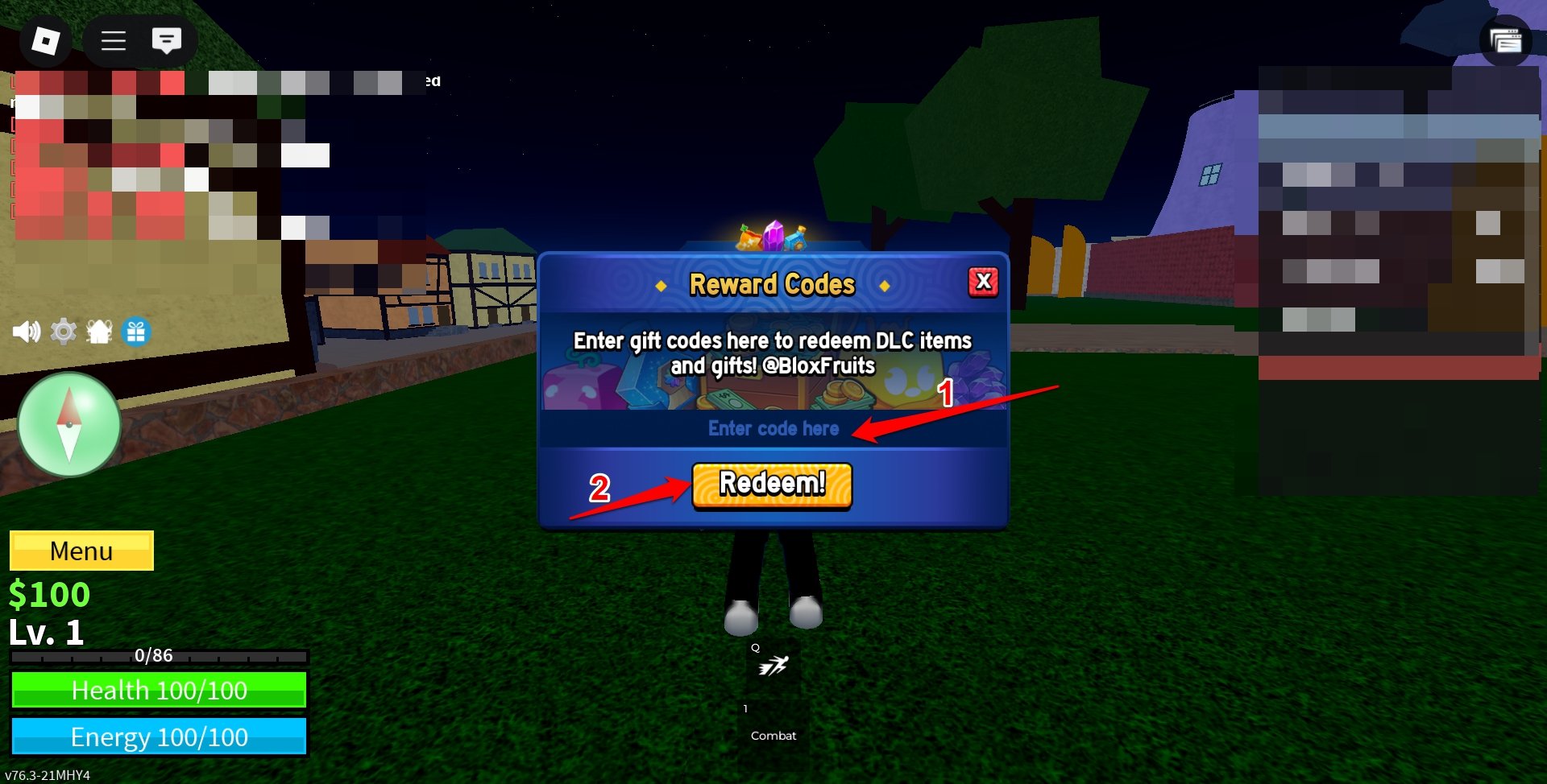 how to redeem code in blox fruits 
