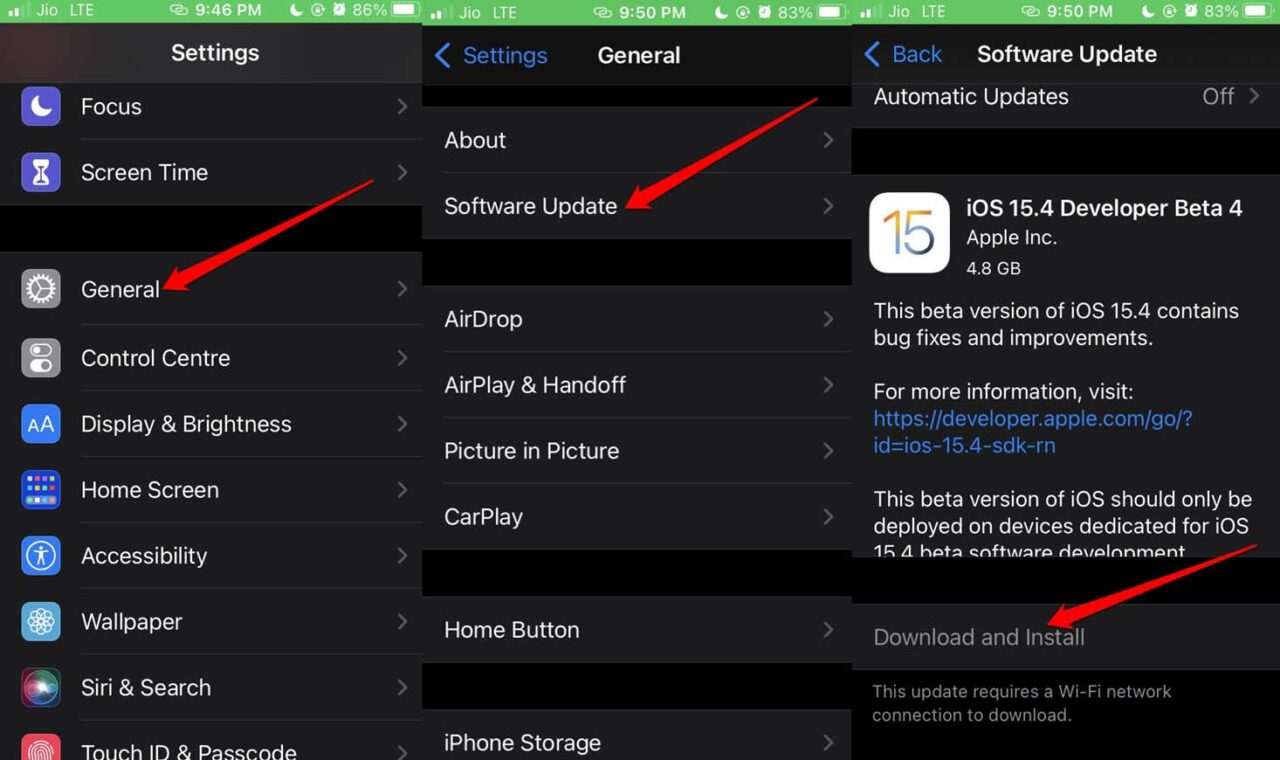 how to update iOS on iPhone