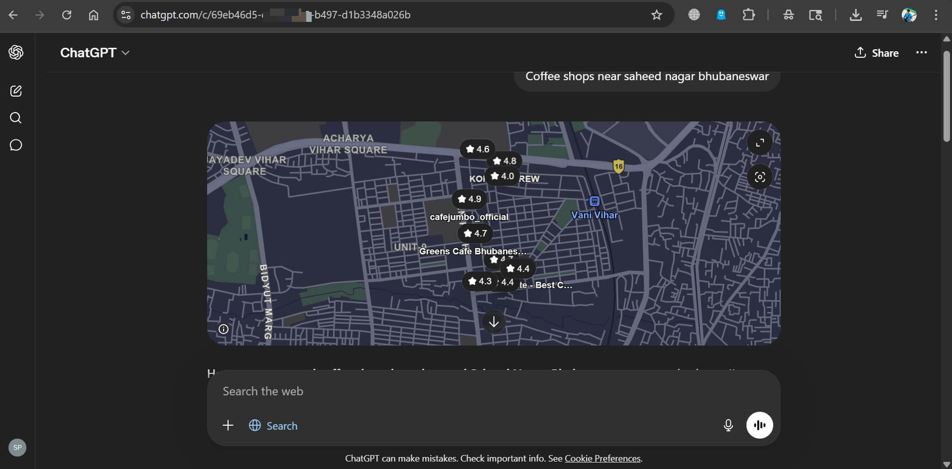 how to use chatGPT search on PC