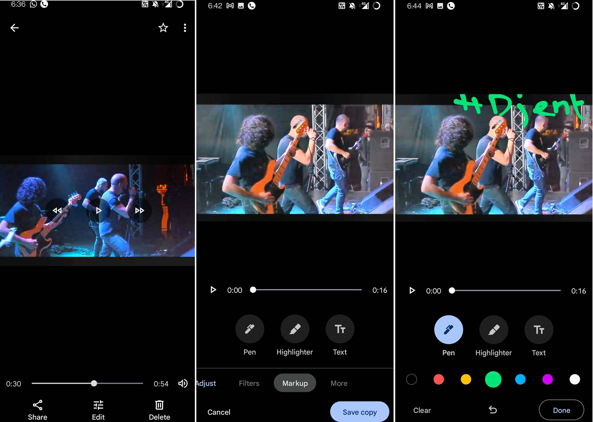 how to write or draw on a video in google photos