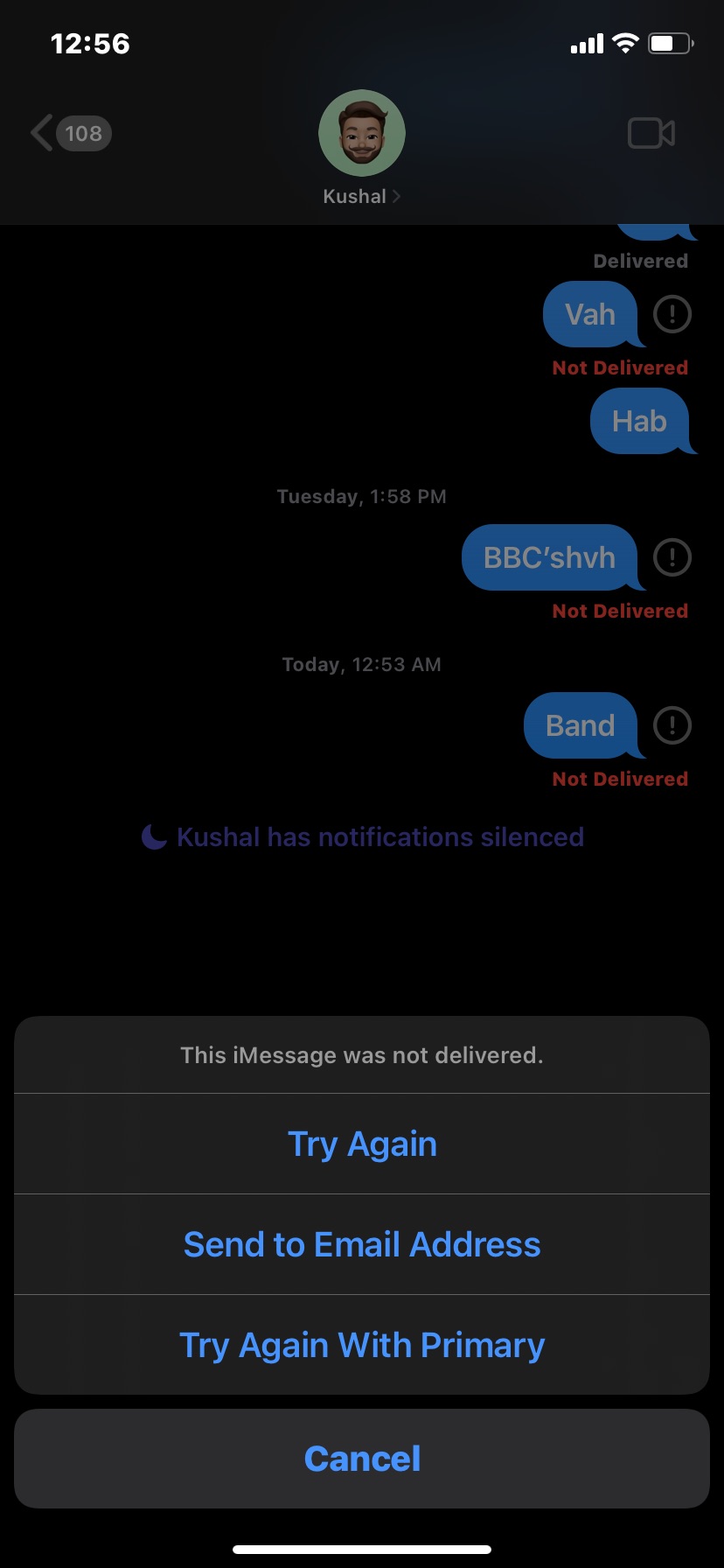 iMessage Not Delivered iPhone