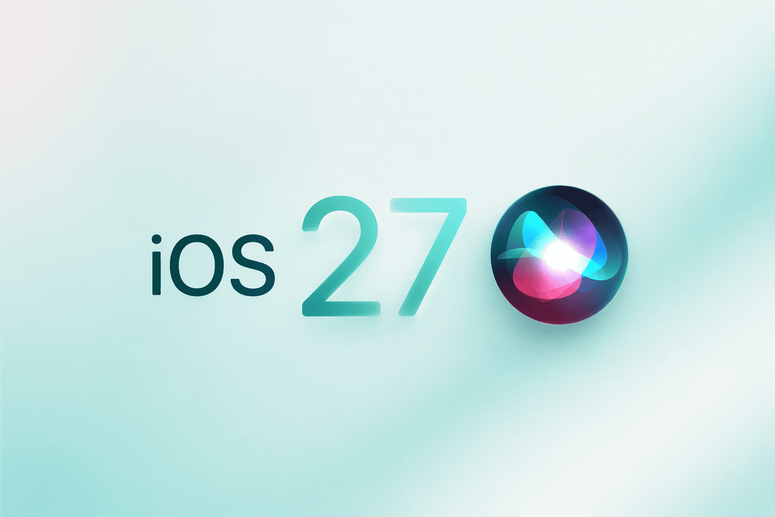 iOS 27 AI features concept logo with Siri
