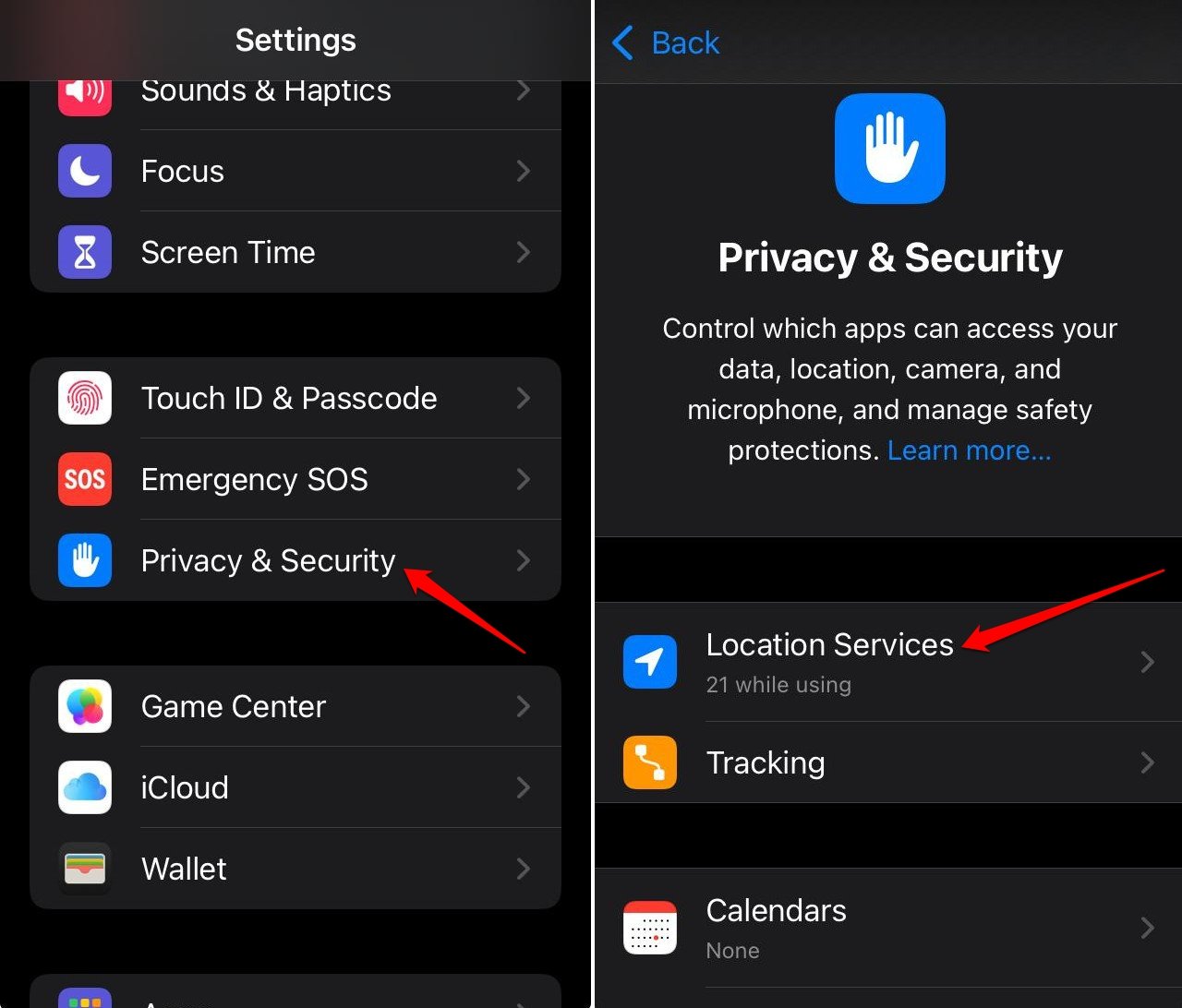 iOS Location services