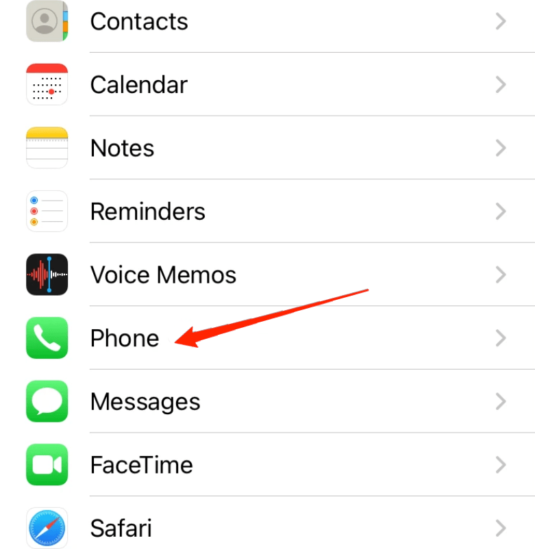 iphone phone settings