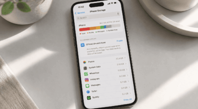 iPhone storage showing near full