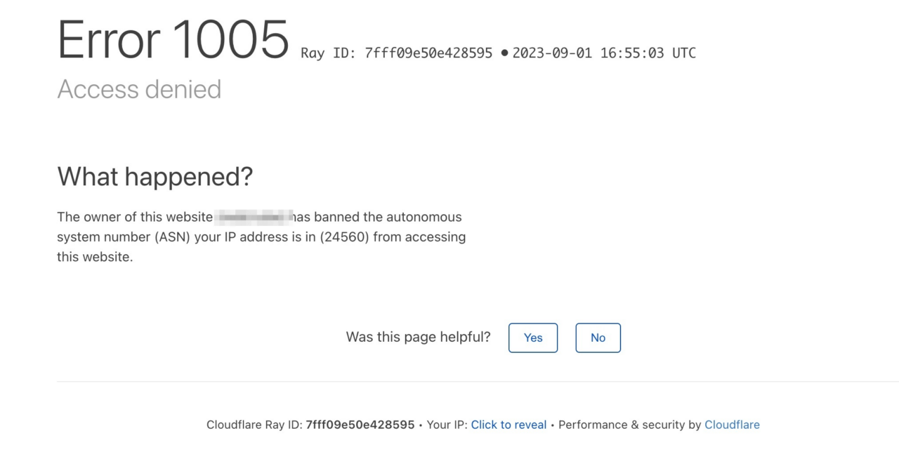 Error 1005 Access Denied 