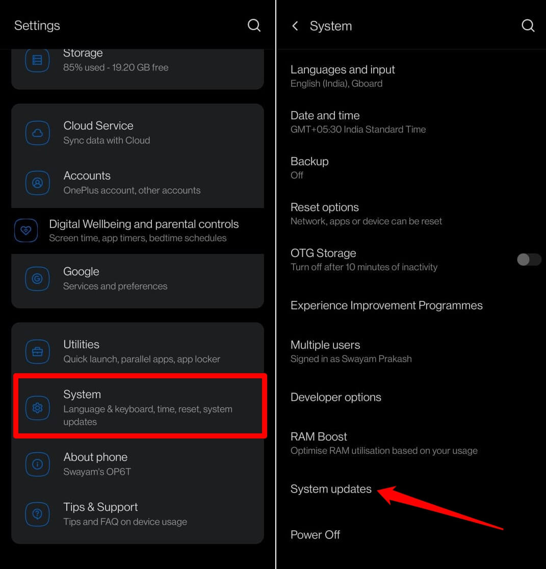 install android system updates 