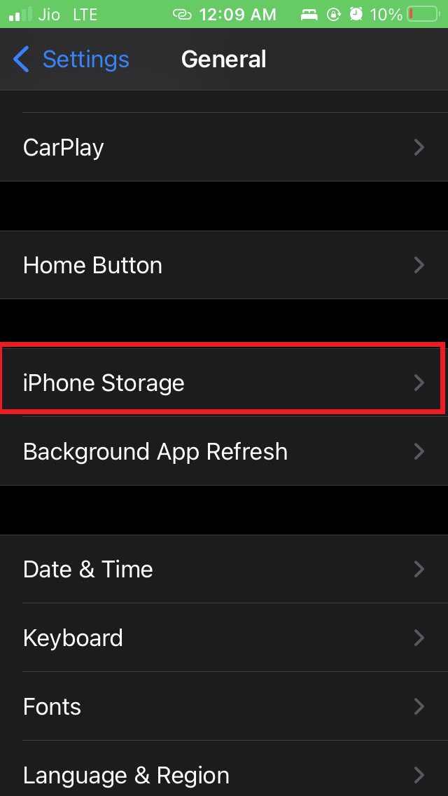 iphone Storage