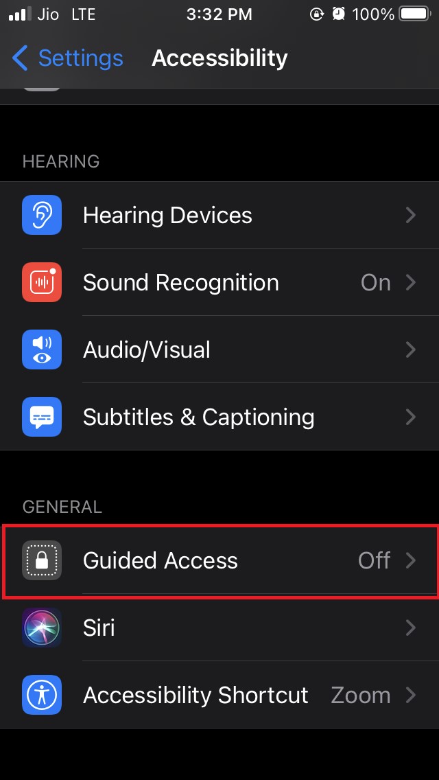 iPhone guided access feature