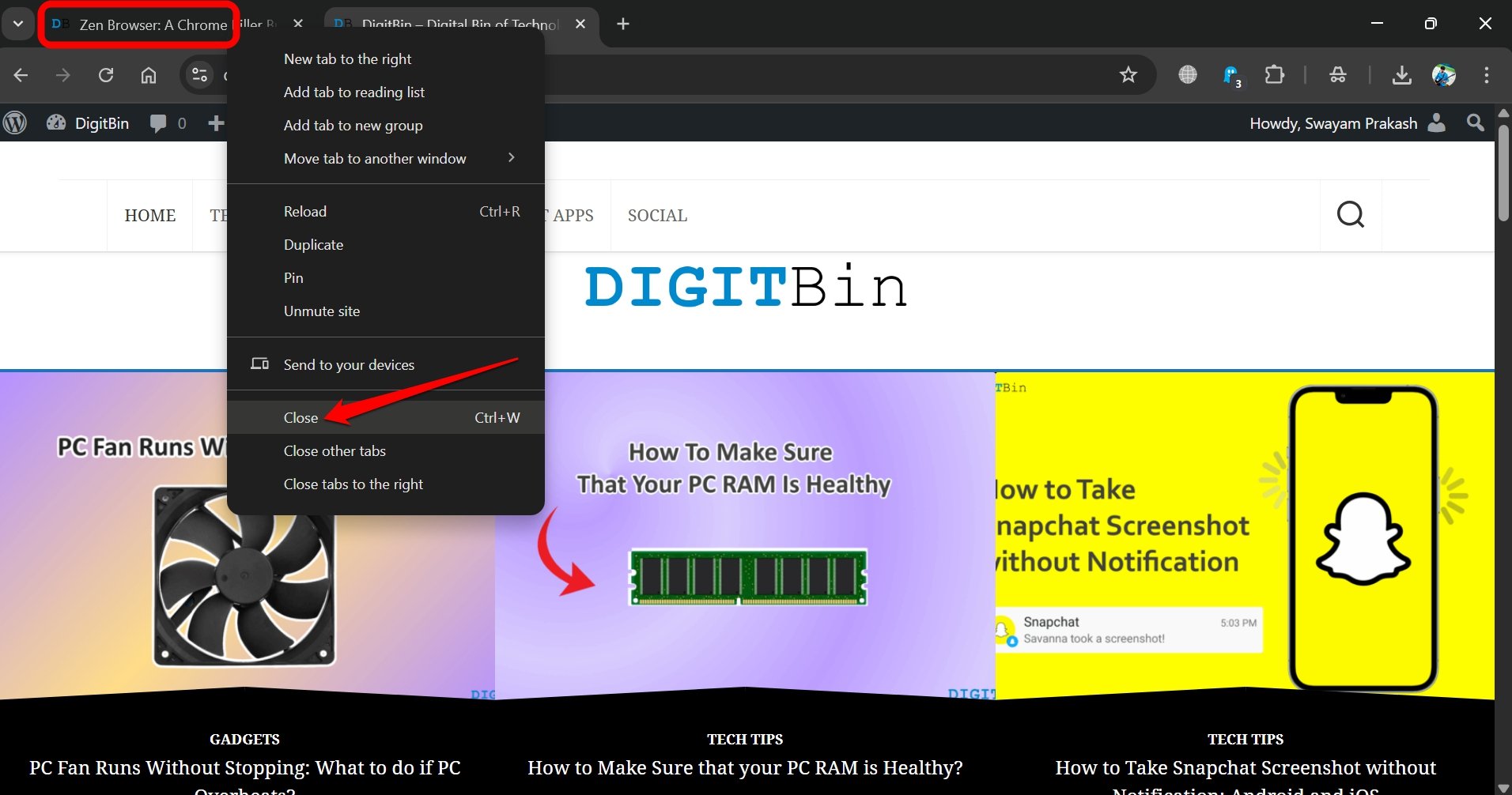 keyboard shortcut to close Chrome browser tab