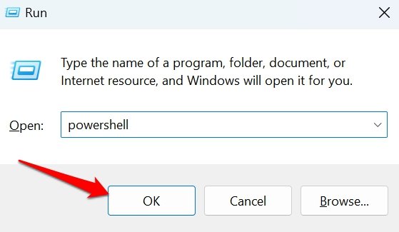 launch Windows PowerShell using Run box