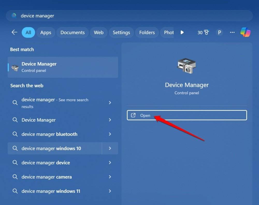 launch Windows device manager
