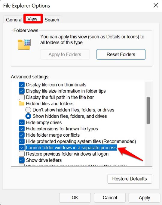 launch folder windows in separate process