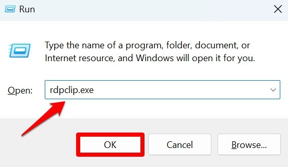 launch rdpclip process on Windows