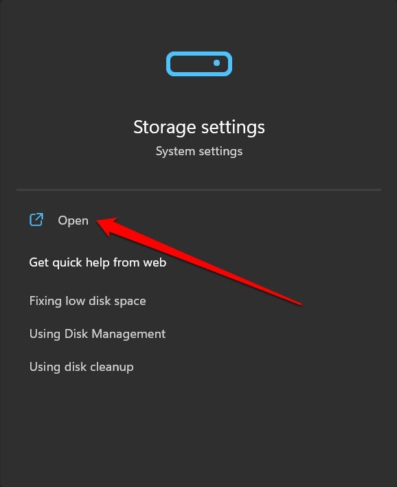 launch storage settings