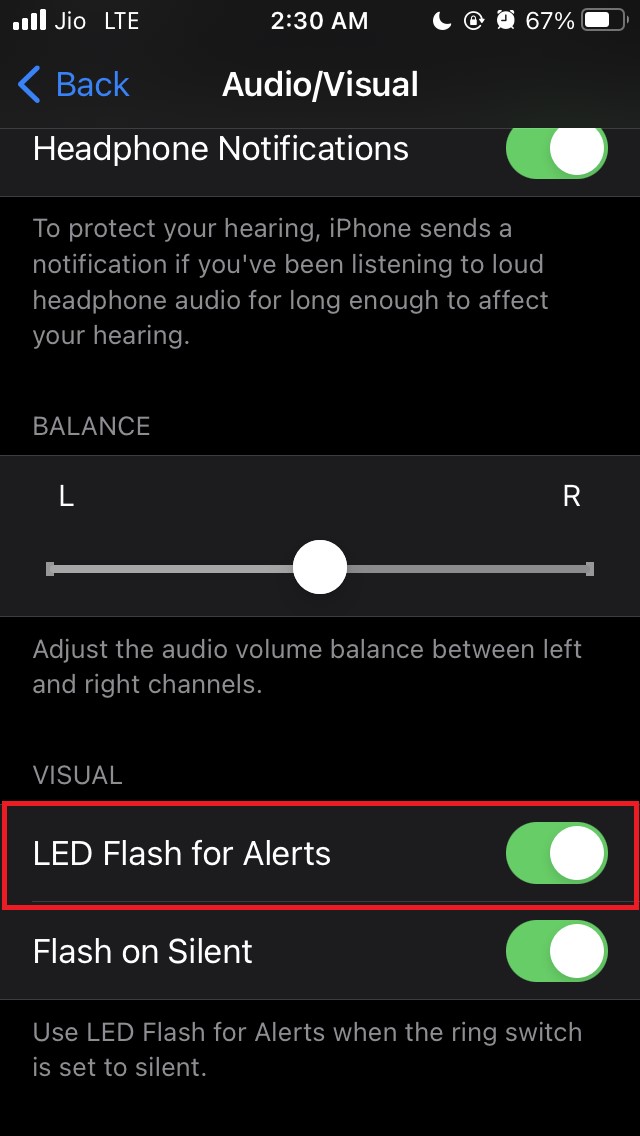 led flash notifications iPhone