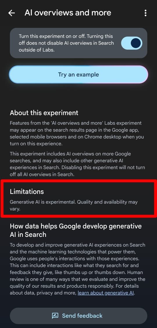limitations of Google AI Overview