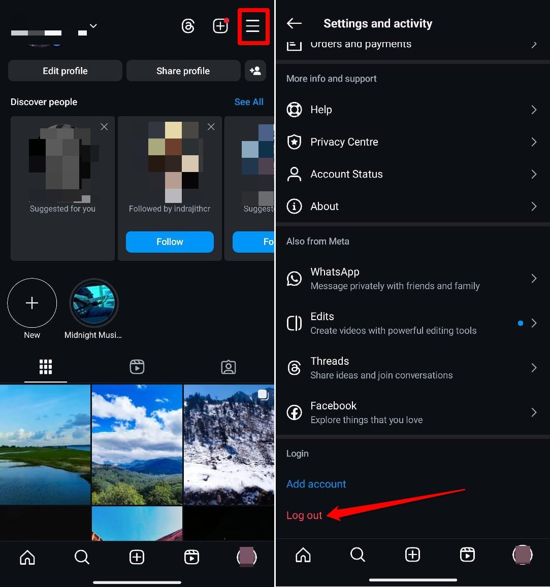 log out of instagram in 2025