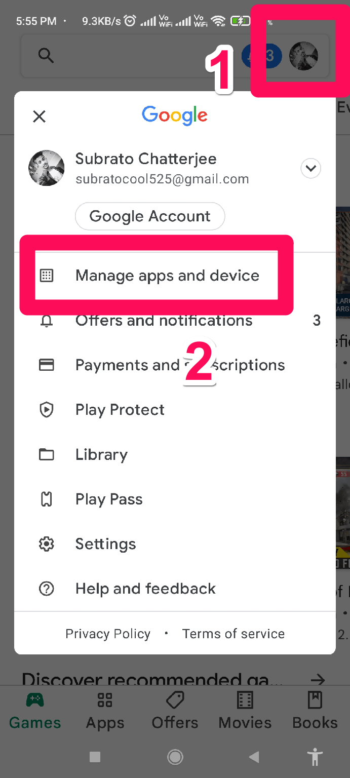 Manage apps and device 