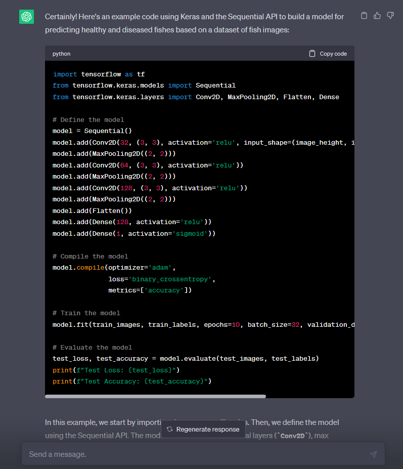 Generating example code for reference