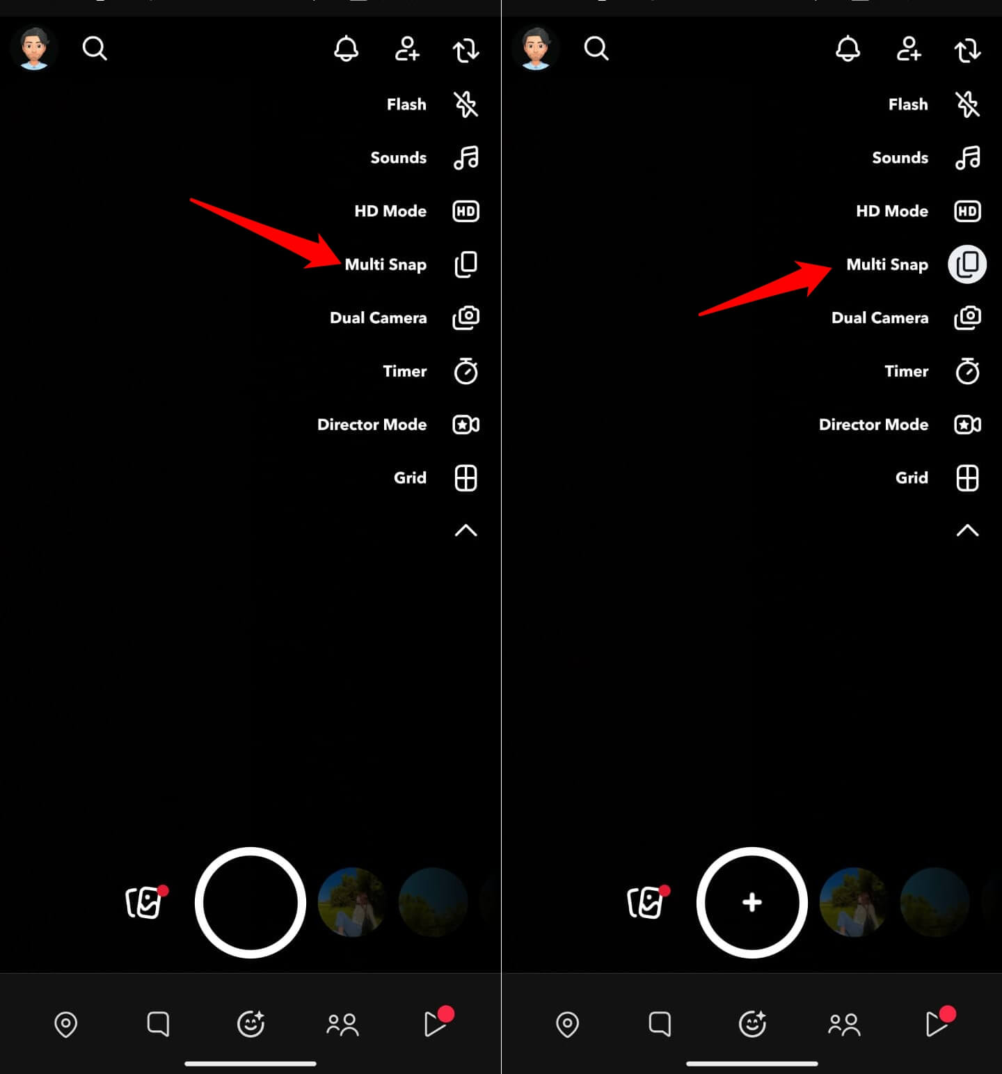 multi snap effect in snapchat