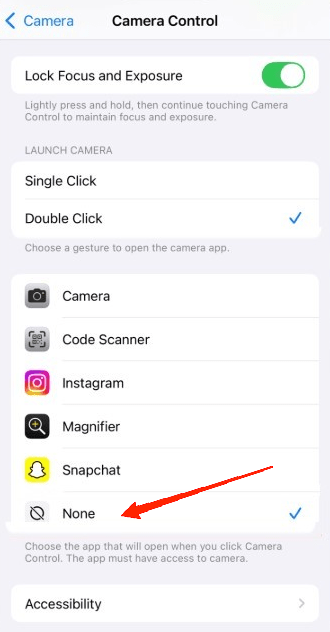Under the 'Choose a gesture' section, you will see a list of options.