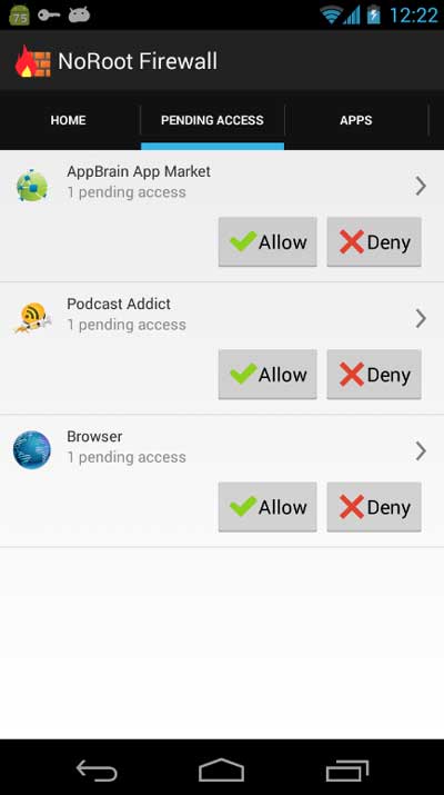 Use Third-Party Apps NoRoot Firewall