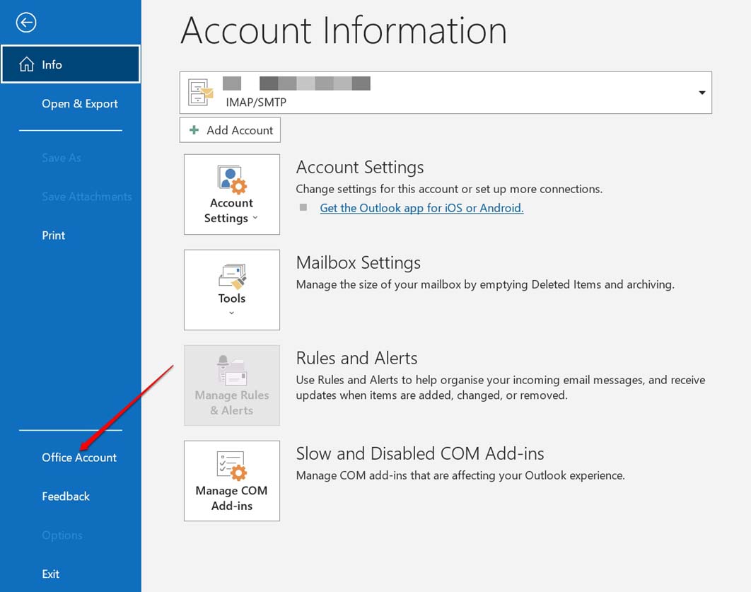 office account outlook