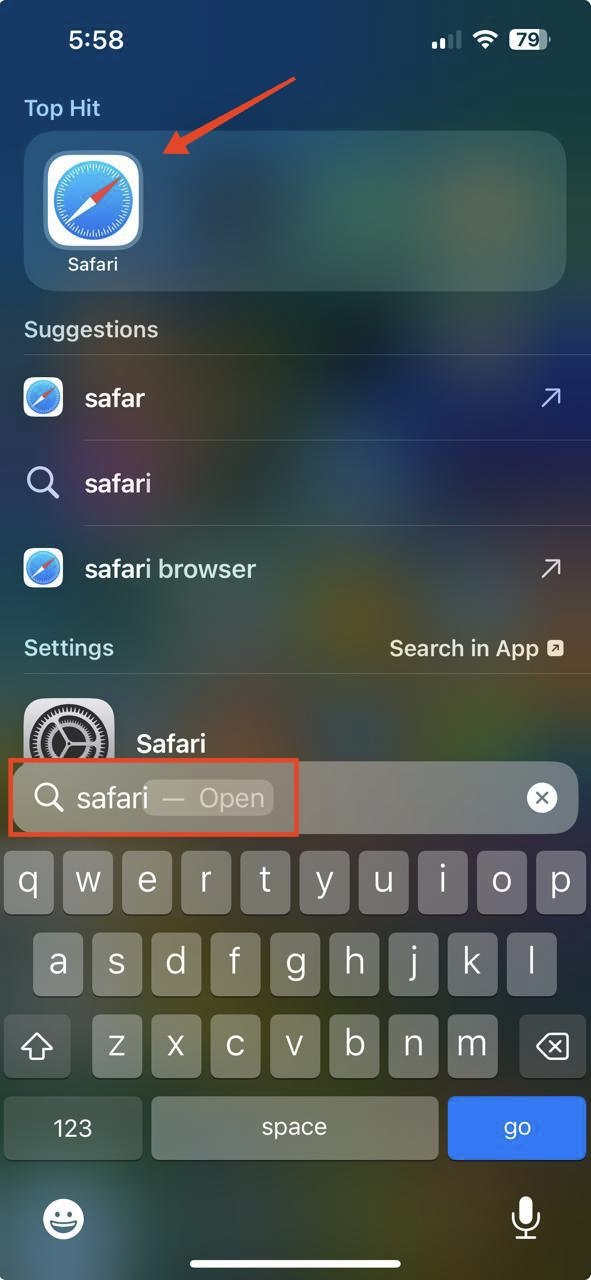 open Safari