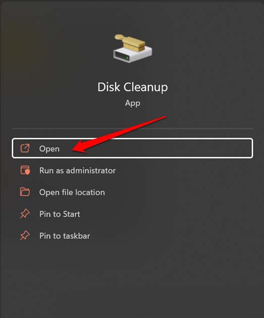 open Windows Disk Cleanup