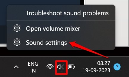 open Windows sound settings