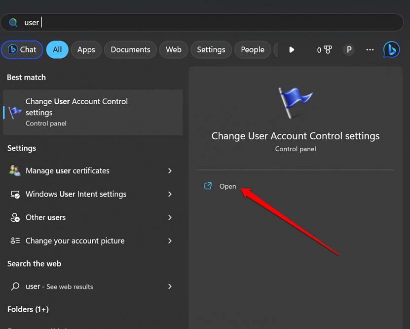 open change user account control settings