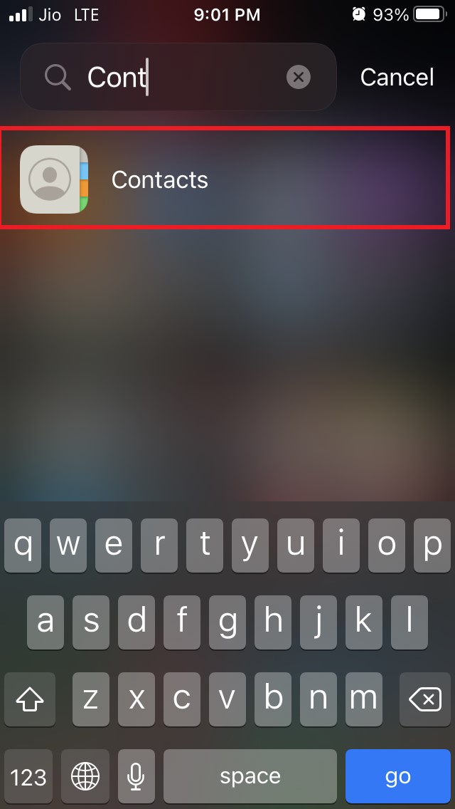 open contacts app