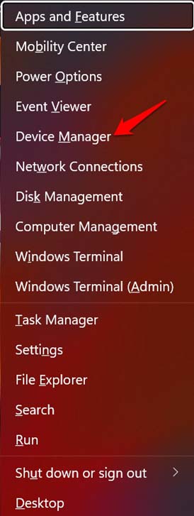 open device manager windows 11