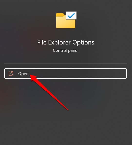 open file explorer options