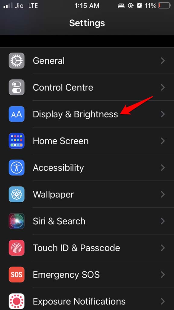 open-iOS display and brightness