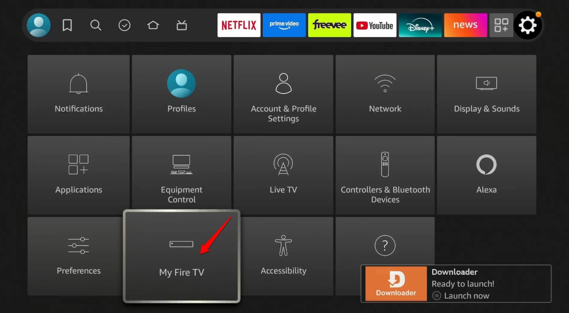 open my Fire TV settings