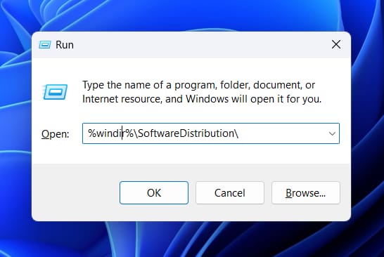 open the software distribution folder