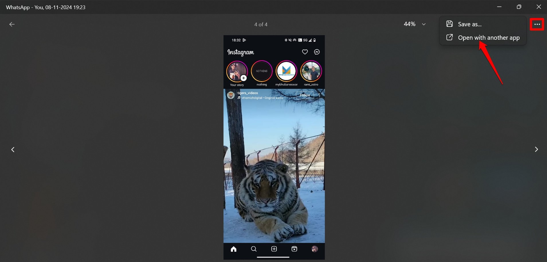 open whatsapp media with photo viewer