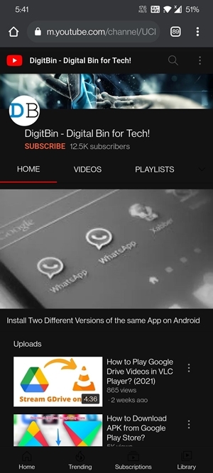 open youtube in browser on android
