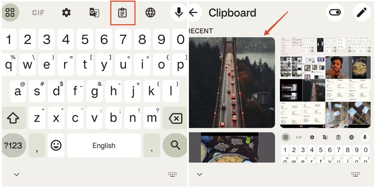 paste and image from the clipboard in Gboard