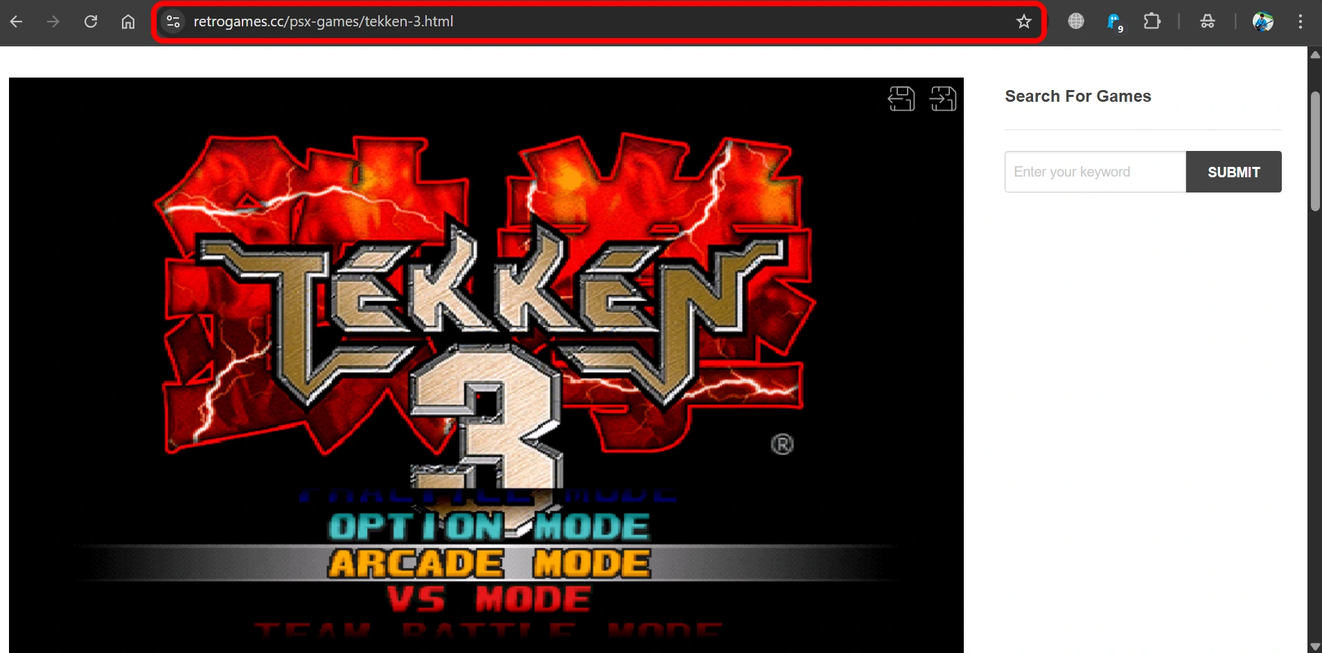 play retro games on the PC browser