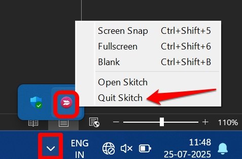 quit app from Windows system tray